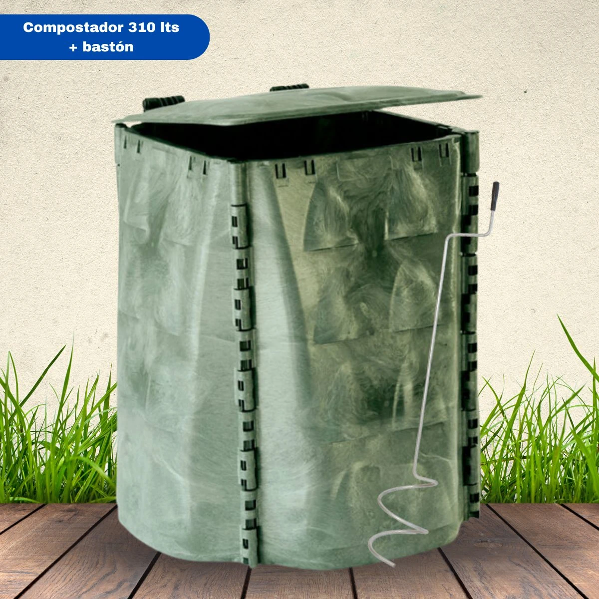 Compostador 310 Lts. + Bastón aireador