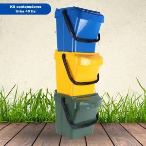 Set 3 Contenedores reciclaje  Urba Plus 40 Lts.