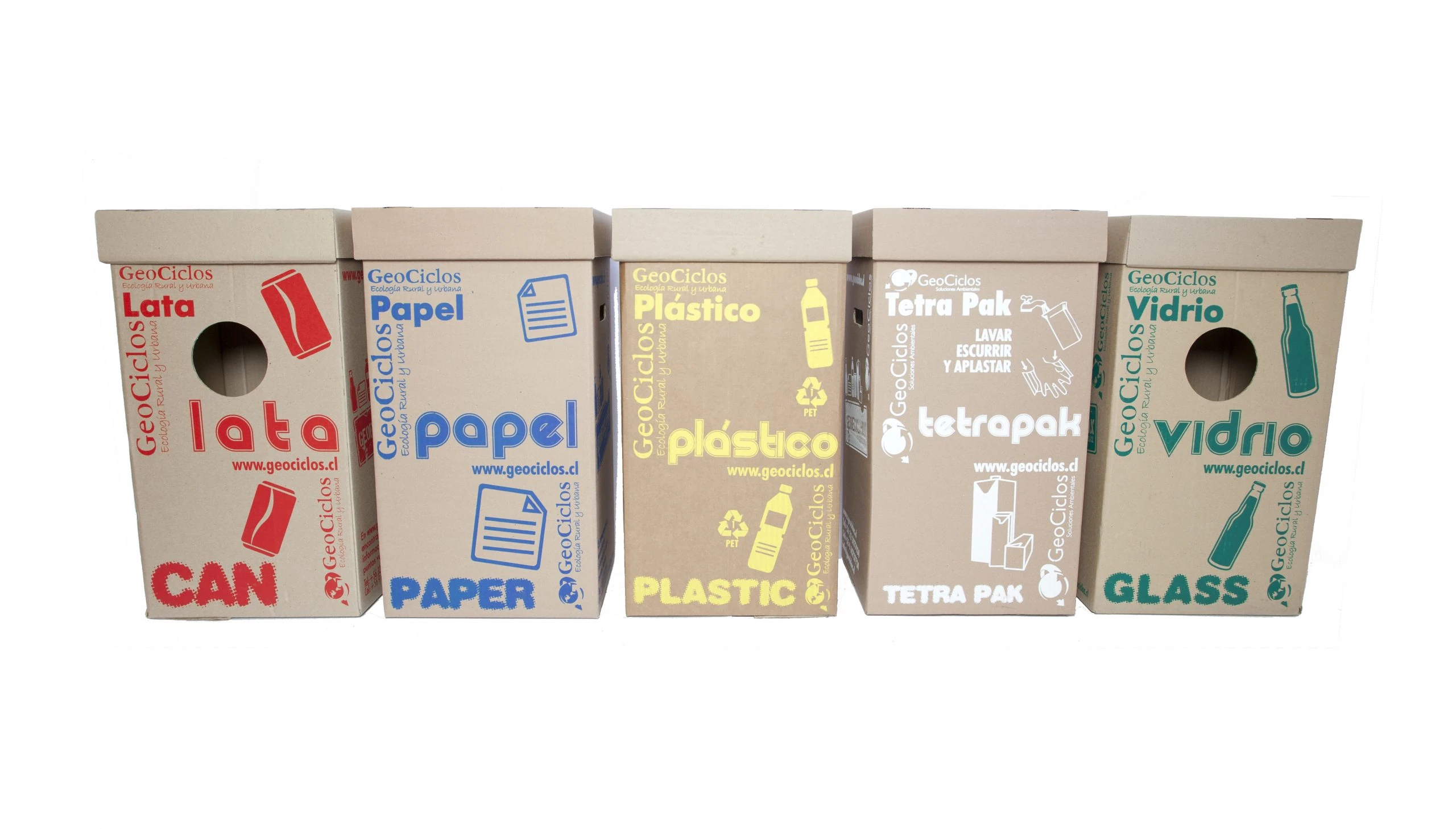 Set 5 contenedores GeoreciclaBox